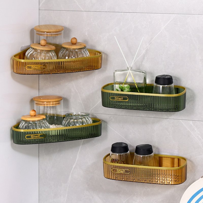 Fashion Cheap Wall Mount Plastic Shelf Shower Storage Rack Gel Holder for WC Shampoo Organizer Toilet Bathroom Accessories