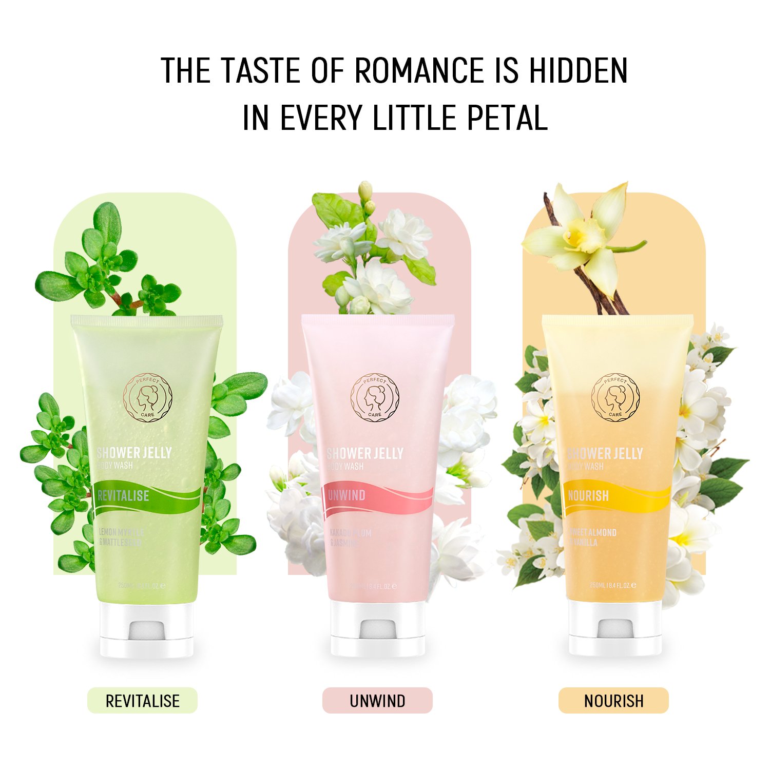 Private Label Whitening Natural Organic Flower Fruit Flavor Body Bath Shower Gel Jelly Perfumed Body Wash/Gel