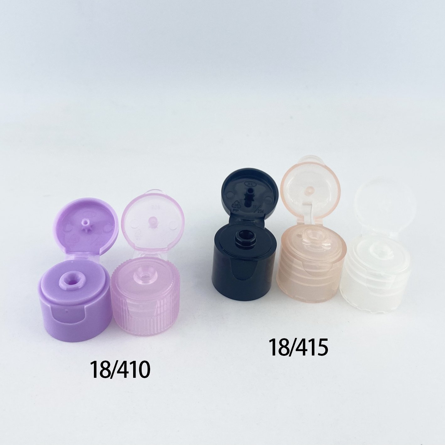 Factory price 18/410 18/415 Plastic Baby Skin Care Lotion Shower Gel Bottle Cap 18mm smooth/matte/striped Flip Top Cap