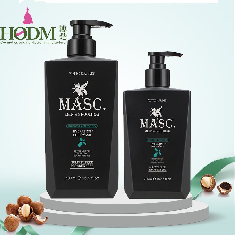 OEM Private Label Sulfate Free Organic Men Shower Gel Peppermint Oil Hydrating Body Wash