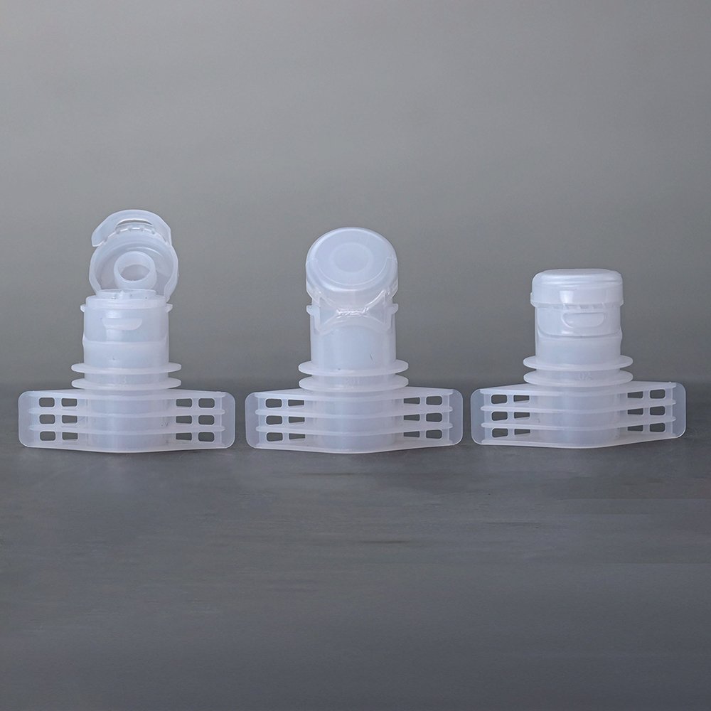 Non spill shampoo shower gel facial cleanser cosmetic pack pouch plastic flip top spout cap