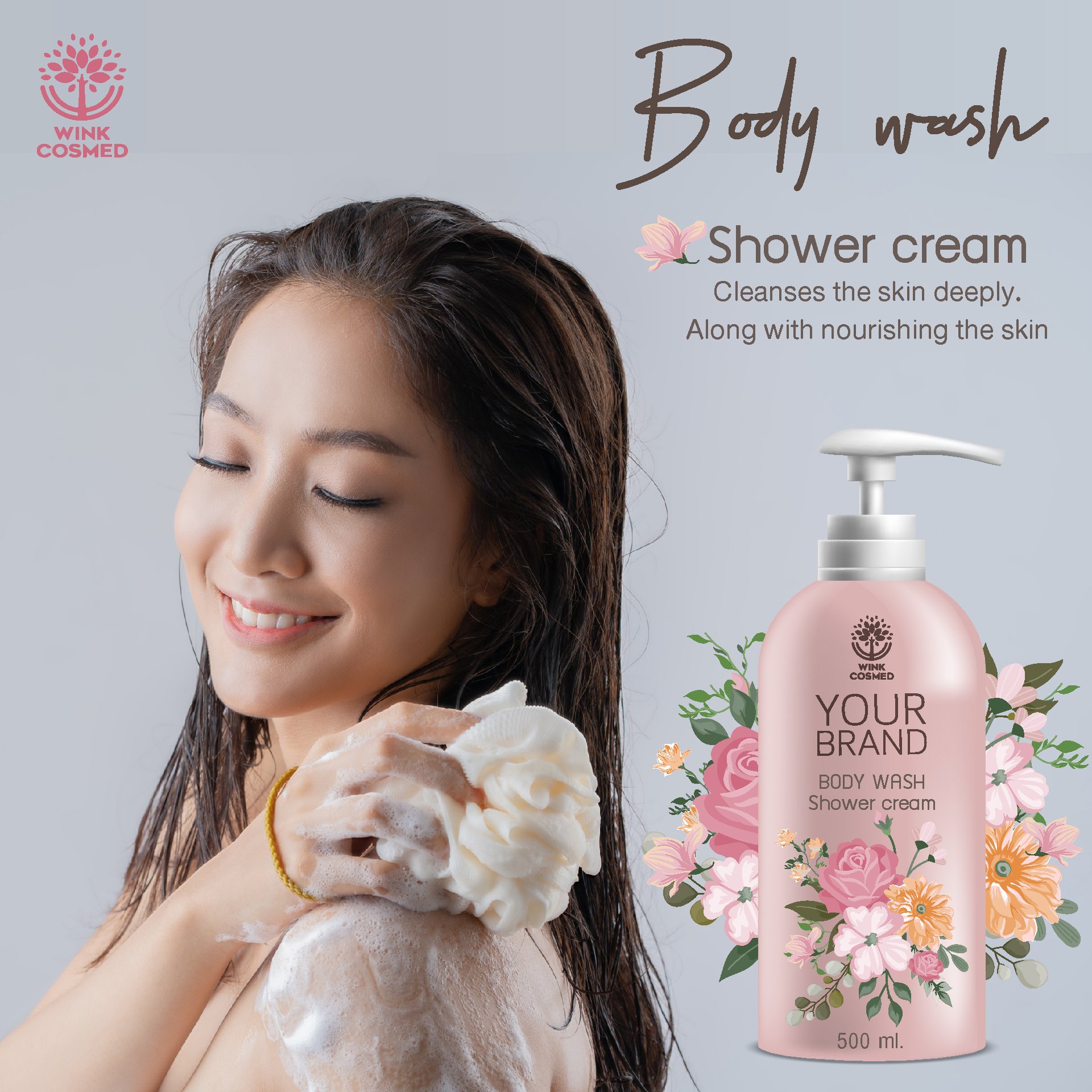 OEM ODM Body Wash Body Shower Gel Whitening Enhancing Shower Gel Organic Nourishing Shower Cream Brighten Body Bath Wash