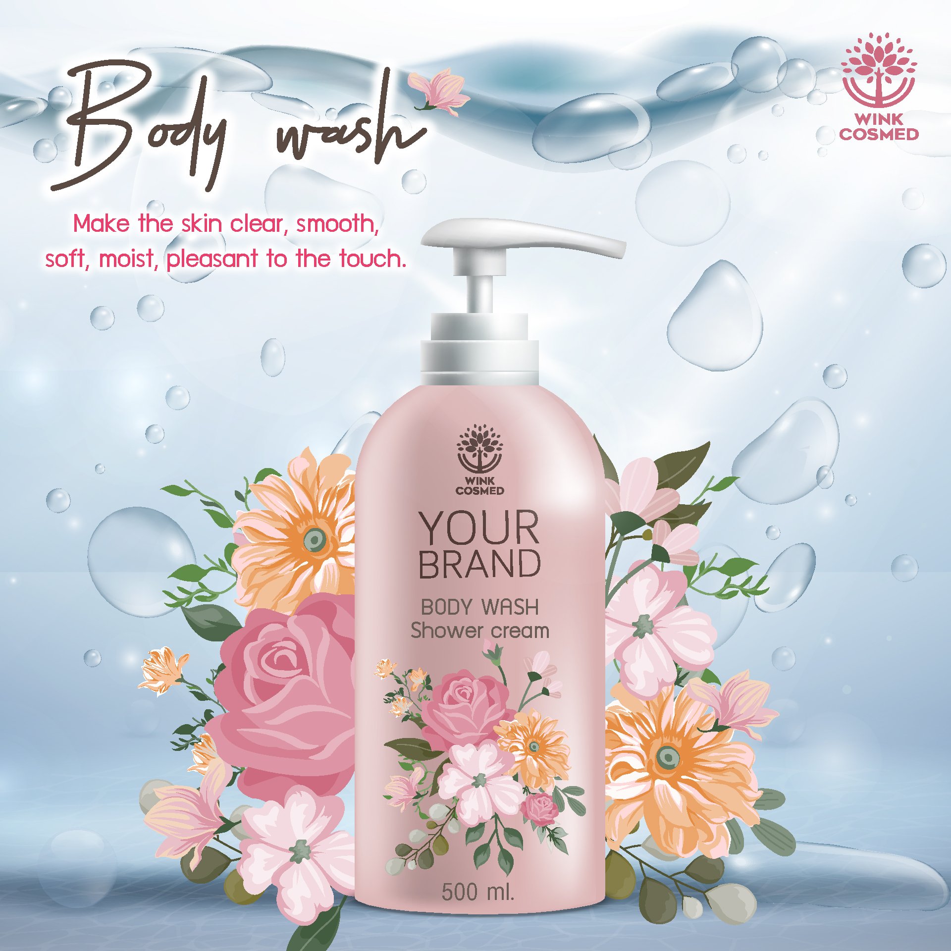 OEM ODM Body Wash Body Shower Gel Whitening Enhancing Shower Gel Organic Nourishing Shower Cream Brighten Body Bath Wash
