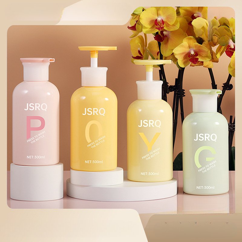 300ml plastic facial cleanser press bottle shower gel body lotion divided into empty bottles