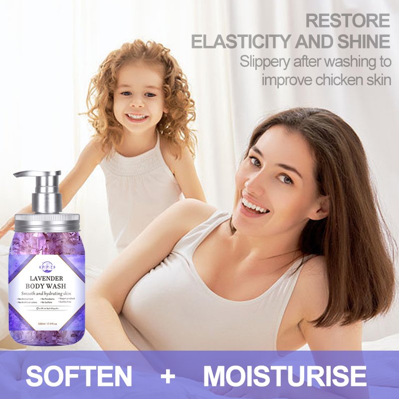 Factory wholesale lavender plant ingredients shower gel moisturizing lasting fragrance cleansing body shower gel