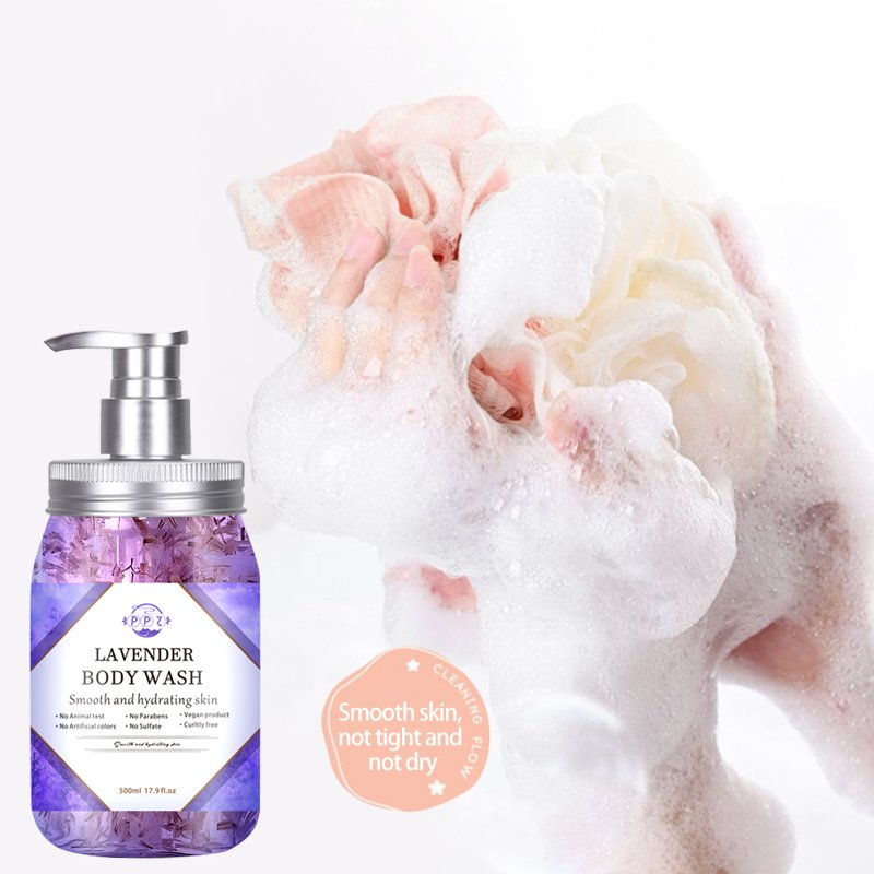 Factory wholesale lavender plant ingredients shower gel moisturizing lasting fragrance cleansing body shower gel