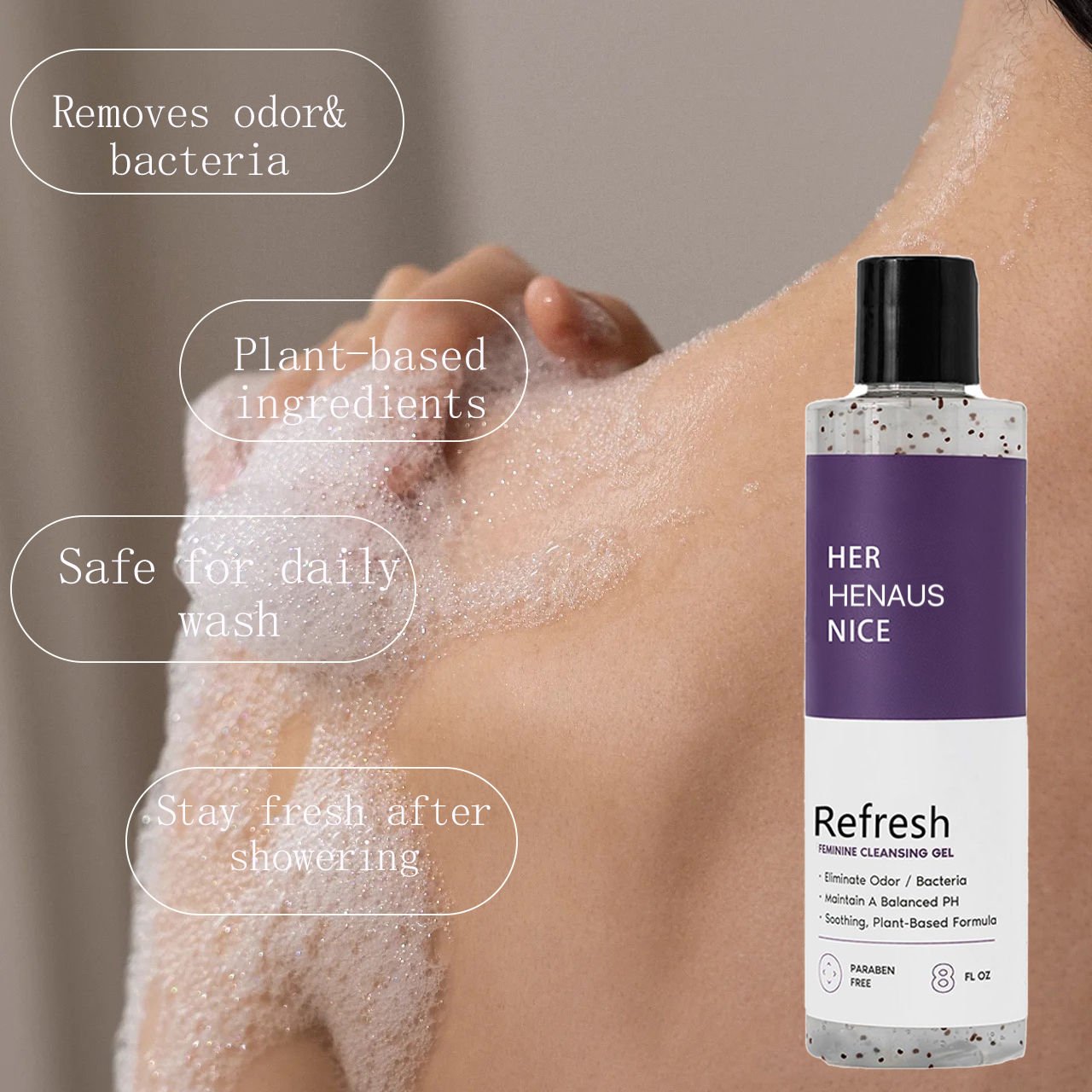 Private label Moisturizing Refreshing Mild Clean And Balanced Body Wash Shower Gel