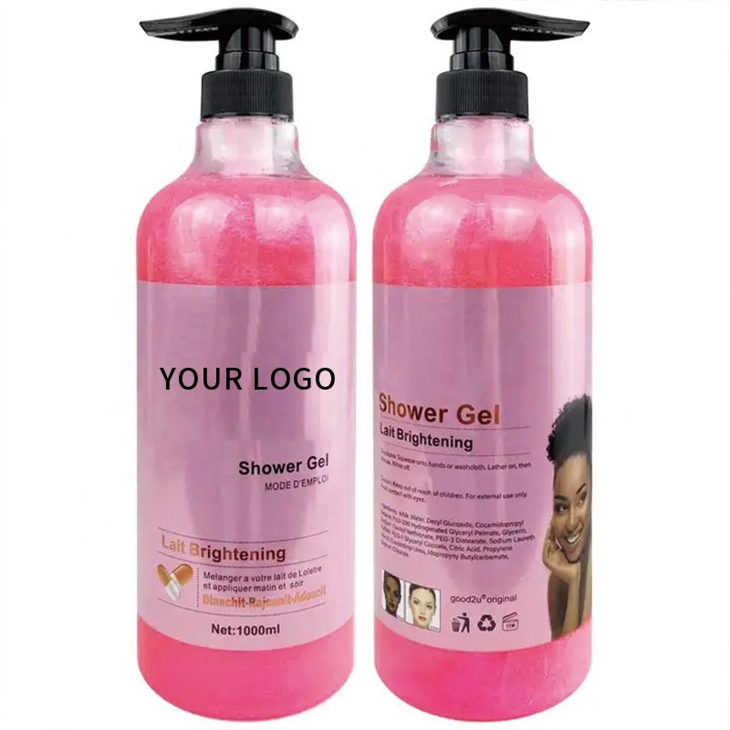 Private Label Organic Fruit Flavor Body Wash Scrub Natural Exfoliating Lightening Whitening Shower Gel Moisturizing Cleansing
