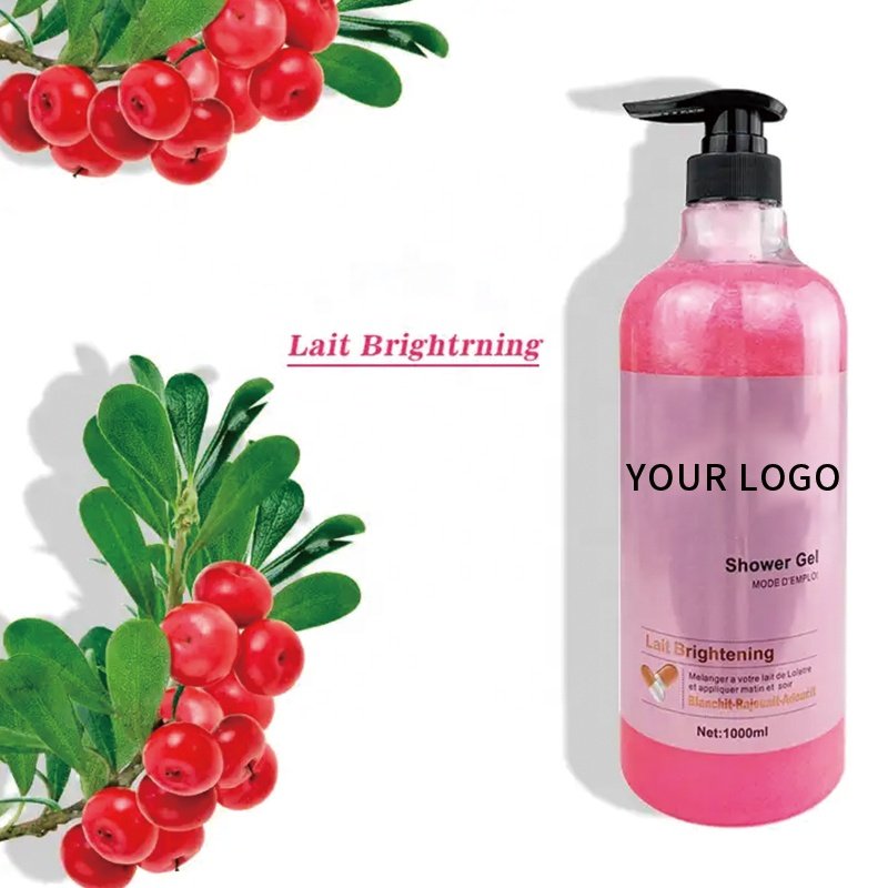 Private Label Organic Fruit Flavor Body Wash Scrub Natural Exfoliating Lightening Whitening Shower Gel Moisturizing Cleansing