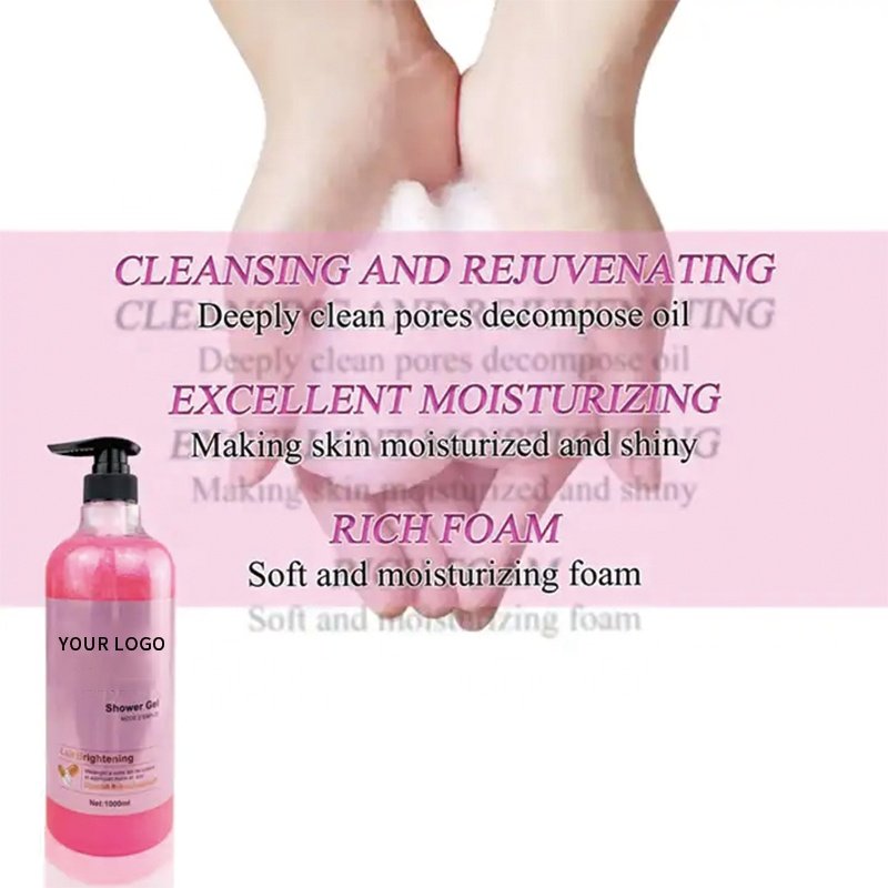 Private Label Organic Fruit Flavor Body Wash Scrub Natural Exfoliating Lightening Whitening Shower Gel Moisturizing Cleansing