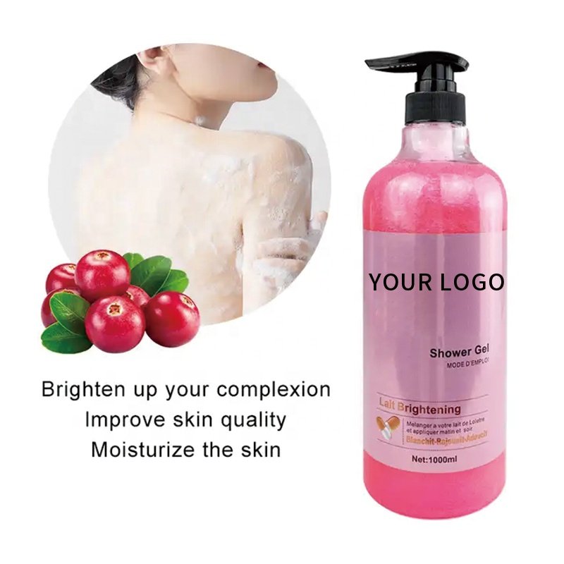 Private Label Organic Fruit Flavor Body Wash Scrub Natural Exfoliating Lightening Whitening Shower Gel Moisturizing Cleansing