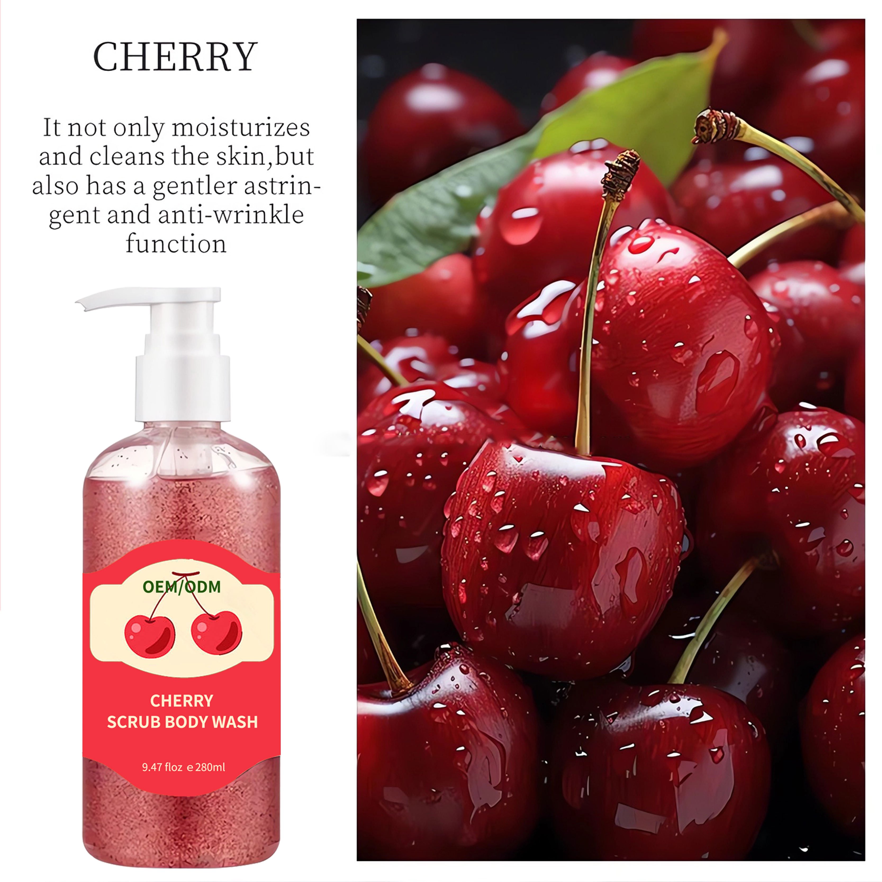 Best seller Natural Organic Fruits shower gel Smooth skin exfoliant refreshing whitening Moisture shower gel body wash wholesale