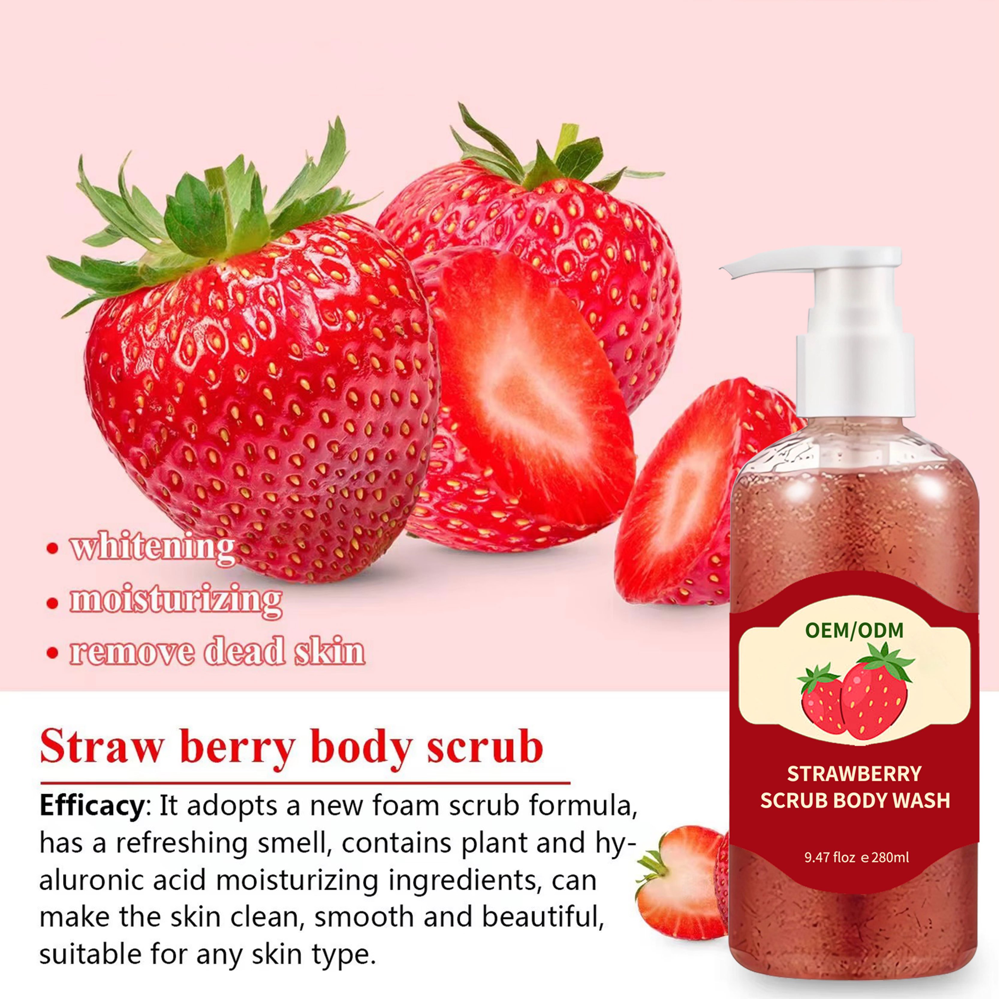 Best seller Natural Organic Fruits shower gel Smooth skin exfoliant refreshing whitening Moisture shower gel body wash wholesale