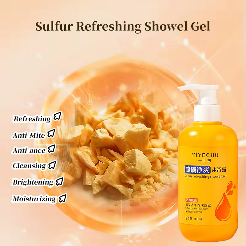 Yiyechu Showel Gel Factory Nourishing Body Wash Sulphur Anti Mite Refreshing Body Cleanser Deep-cleansing Anti Mite Shower Gel