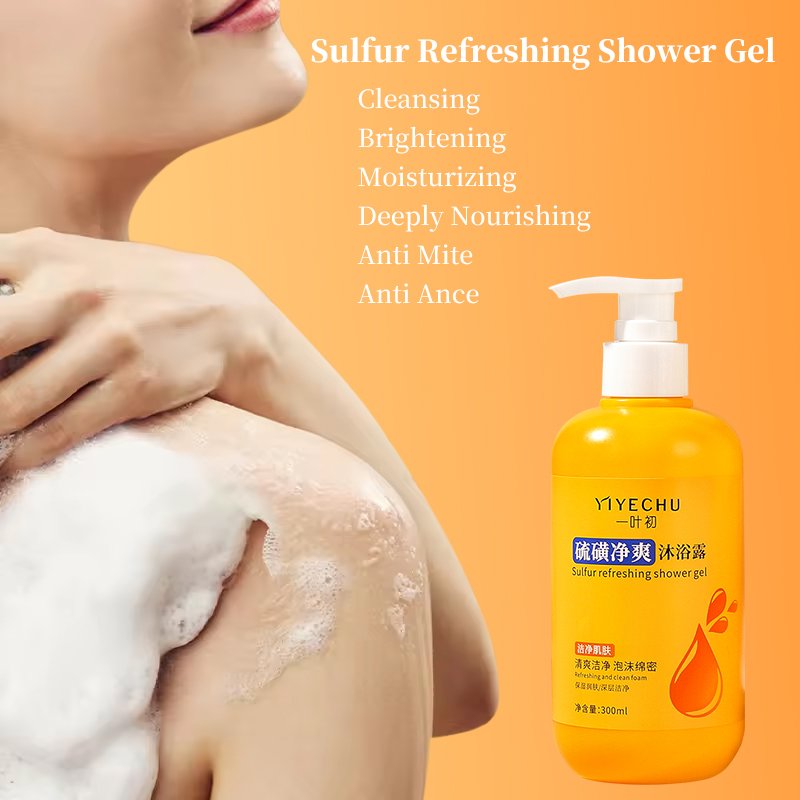Yiyechu Showel Gel Factory Nourishing Body Wash Sulphur Anti Mite Refreshing Body Cleanser Deep-cleansing Anti Mite Shower Gel