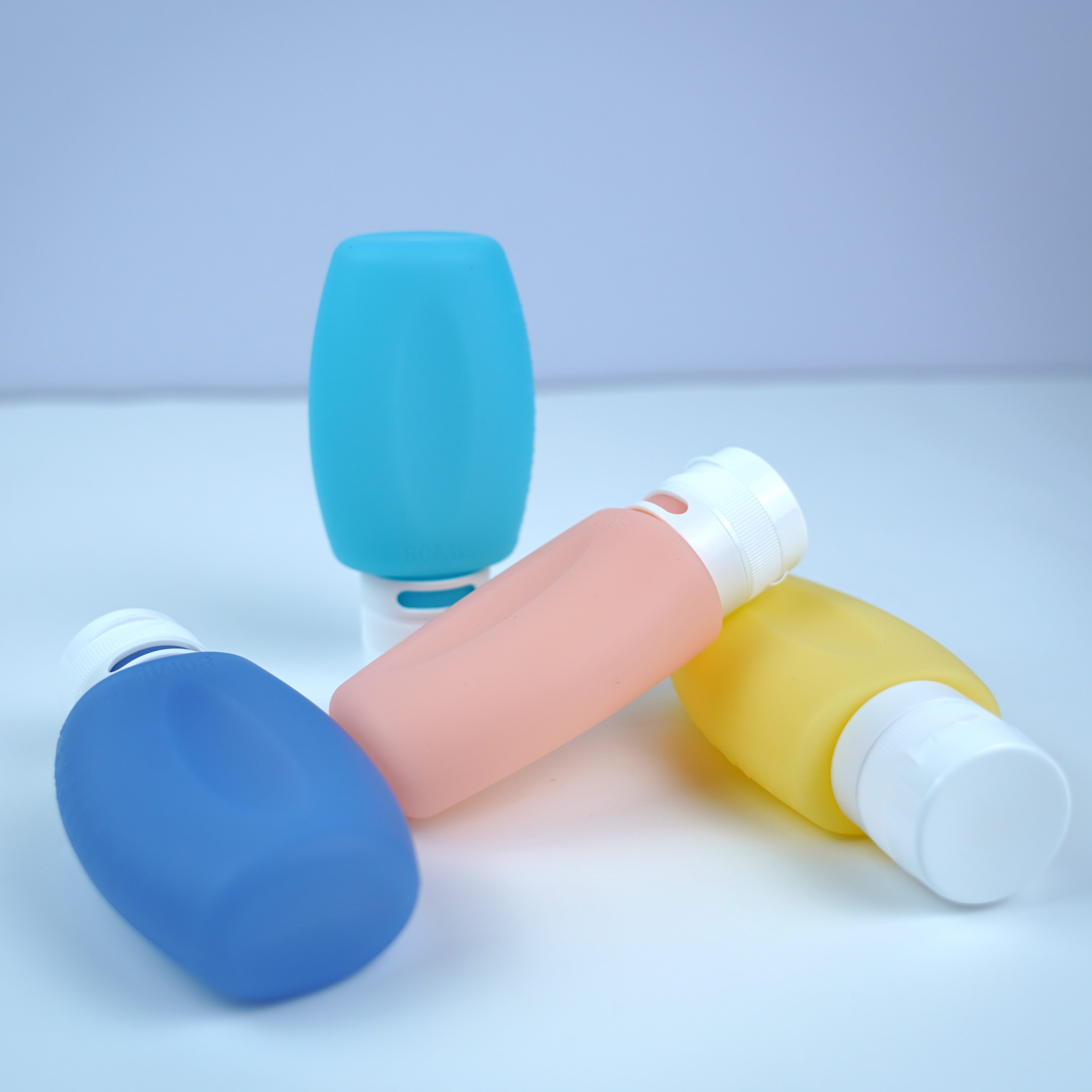 80ml Refillable Portable Cosmetic Lotion Shampoo Silicone Travel Toilery Bottles Kit Set