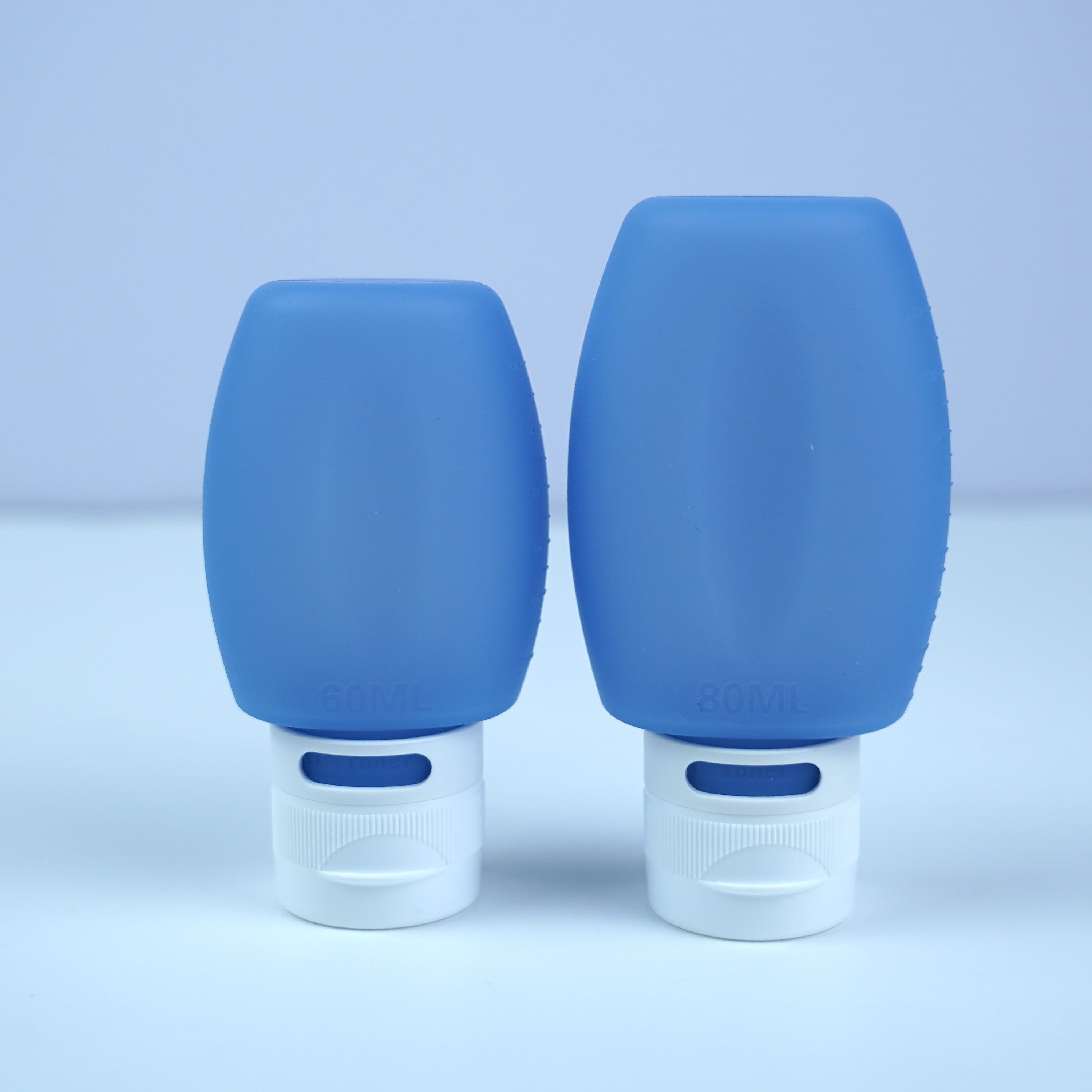 80ml Refillable Portable Cosmetic Lotion Shampoo Silicone Travel Toilery Bottles Kit Set