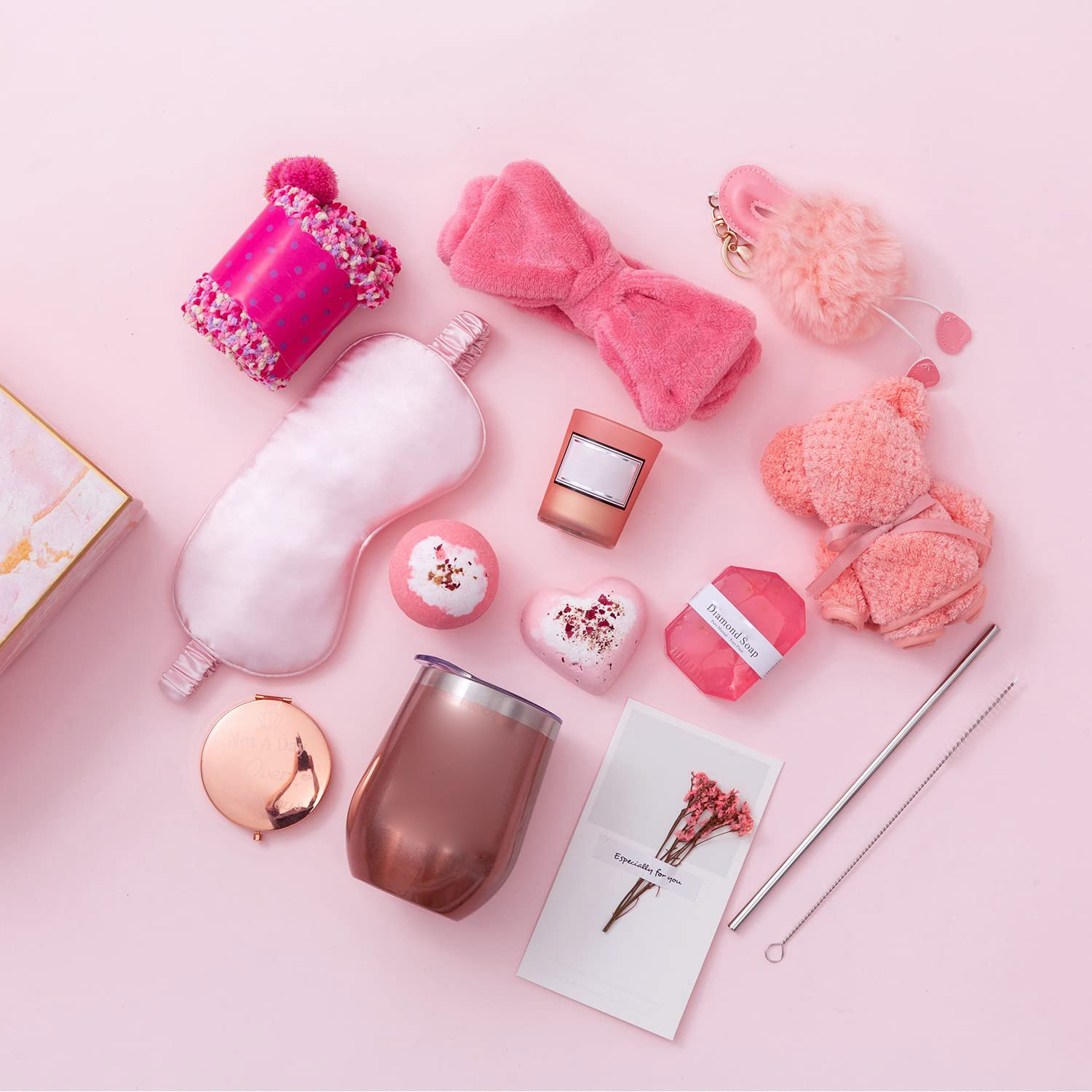 Private Label 13 Items Unique Female Gift Relaxing Care Package Vegan Skincare Soap Eyemask Bath Bomb Relaxing Spa Gift Basket