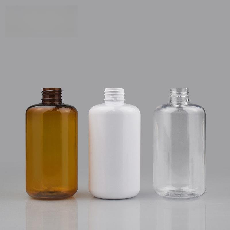 Fuyun Wholesale White Amber Shower Gel Packaging Bottle 200ml Pet Shampoo Handwash Bottle with Black Pump Sprayer