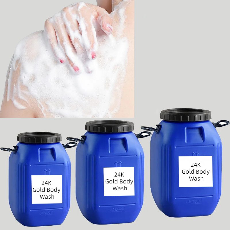 Private Label Natural Plant Extracts Nourishing Deep Cleansing Exfoliator Whitening Fragrance Body Wash 24k Gold Shower Gel