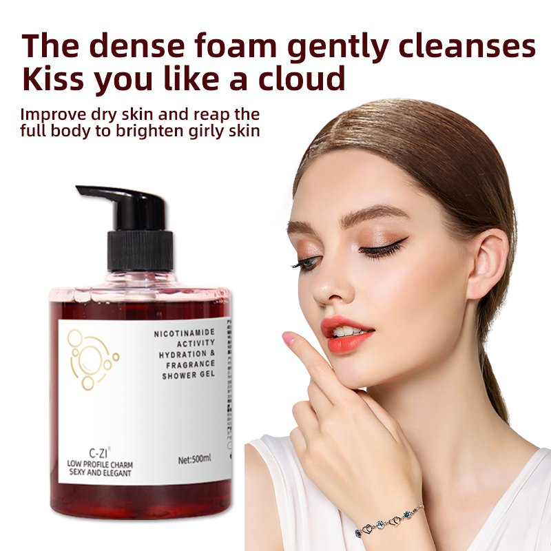 Amino acid shower gel green formula whitening shower gel moisturizing easy cleaning foam rich color shower gel spot