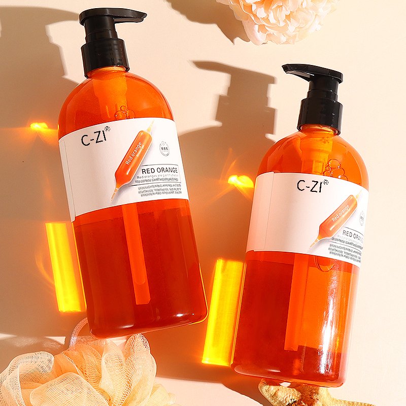 Natural Whitening Moisturizing Niacinamide Red Orange shower gels Private Label Wholesale shower gels