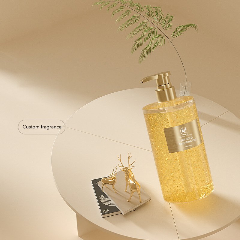 OEM Natural Camellia Hyaluronic Acid Amino Acid Body Wash Moisturizing Whitening Golden Luxury Shower Gel with your logo