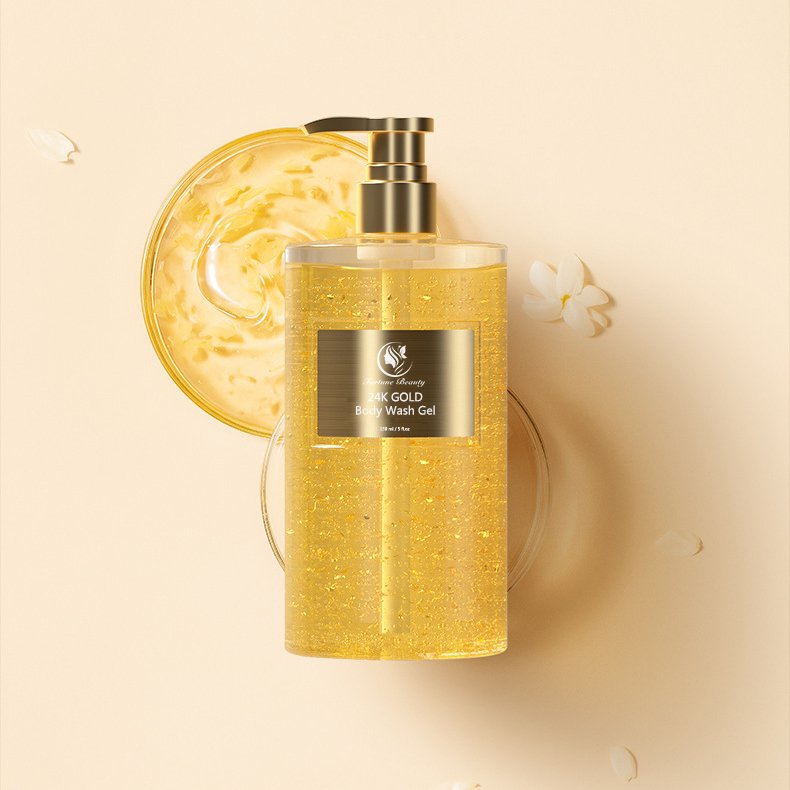 OEM Natural Camellia Hyaluronic Acid Amino Acid Body Wash Moisturizing Whitening Golden Luxury Shower Gel with your logo