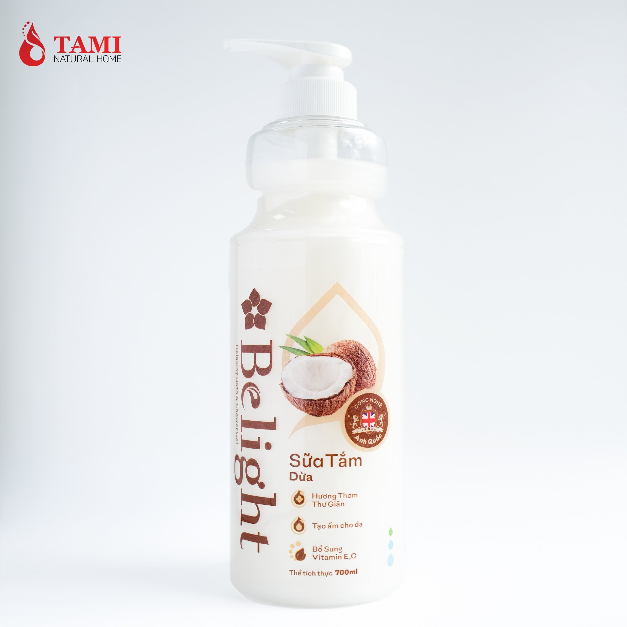 Belight Coconut Essential Oil Shower Gel Moisturizing Body Wash Sensitive Skin 3-Year Shelf Life Whitening Rose Fragrance