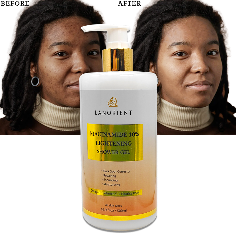 Private Label LANORIENT High Quality Body Wash Niacinamide Whitening Moisturizing Exfoliating Body Care Perfume Shower Gel