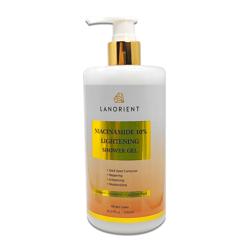 Private Label LANORIENT High Quality Body Wash Niacinamide Whitening Moisturizing Exfoliating Body Care Perfume Shower Gel