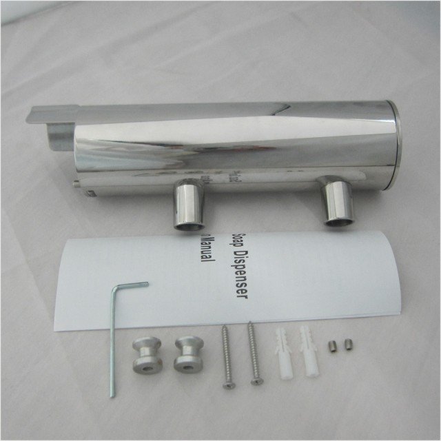 Luxury hotel vertical thicken stainless steel wall mounted refillable shower gel shampoo liquid soap dispenser