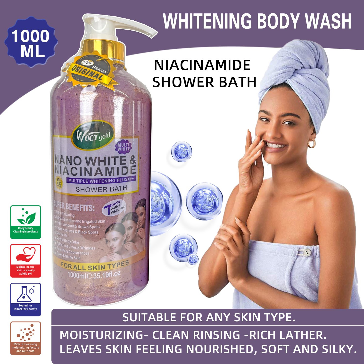 Natural Organic Shower Gel Carrot Turmeric shower bath Exfoliating Whitening Nourishing Skin Hydrating Refresh Face & Body Care