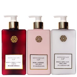 Rose fragrance shampoo;Camellia body wash;Chrysanthemum and Marigold fragrance conditioner