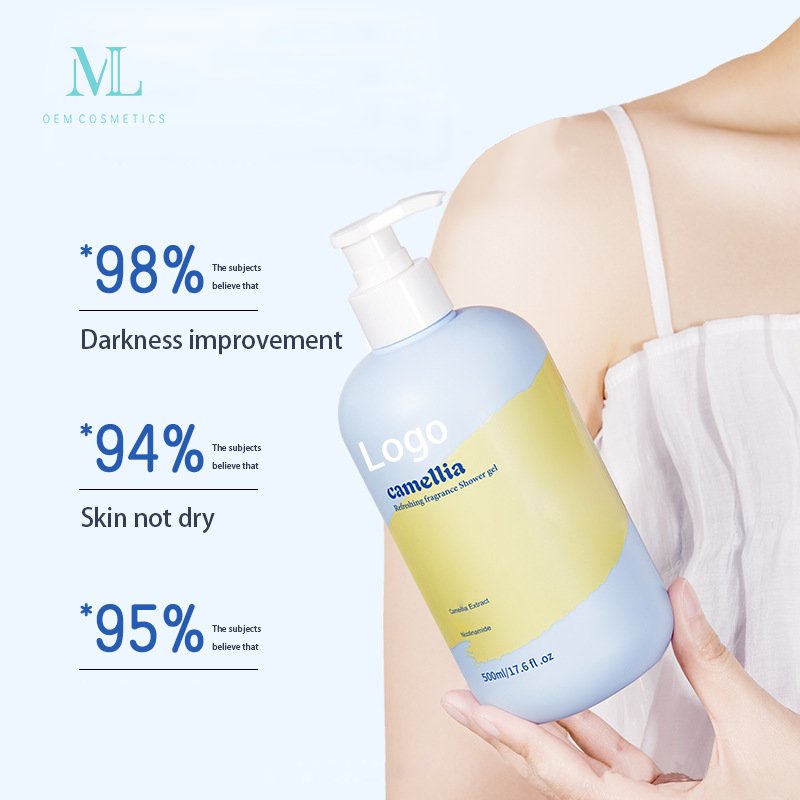 Private Label Skin Organic Whitening Glycolic Acid Exfoliating Body Wash Shower Gel