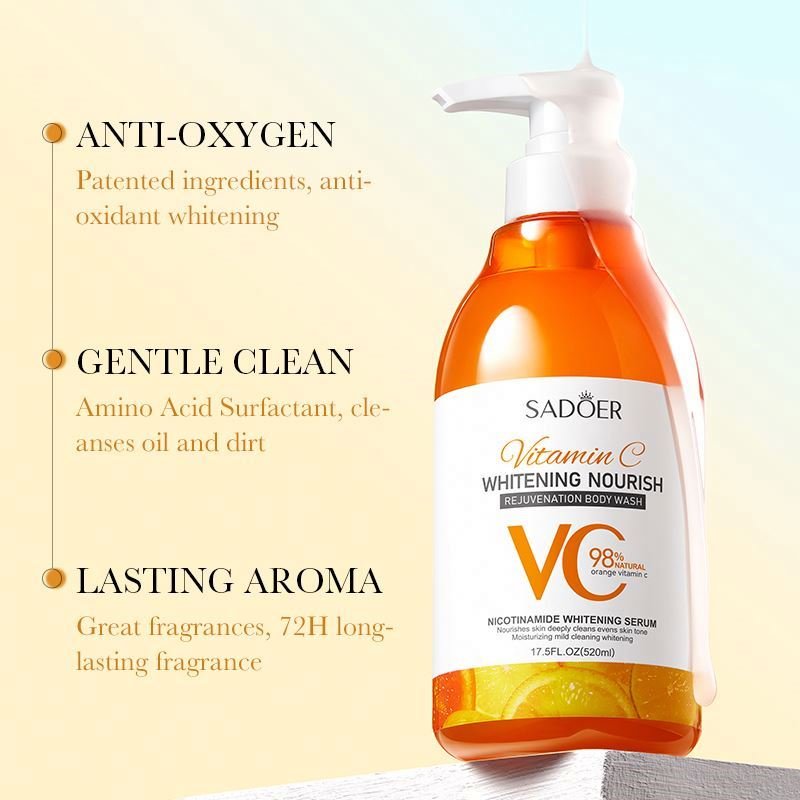 private label vitamin c fragrance whitening nourishing herbal bath body wash gold bubble shower gel