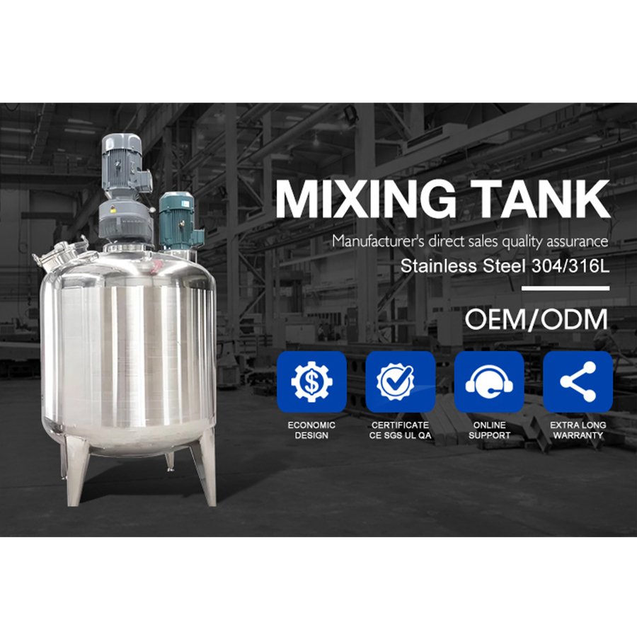 Price Liquid Emulsify Reactor Homogenizer Tank Agitator Electric Steam Heating Mixer Jacketed Stainless Steel Mixing Tank