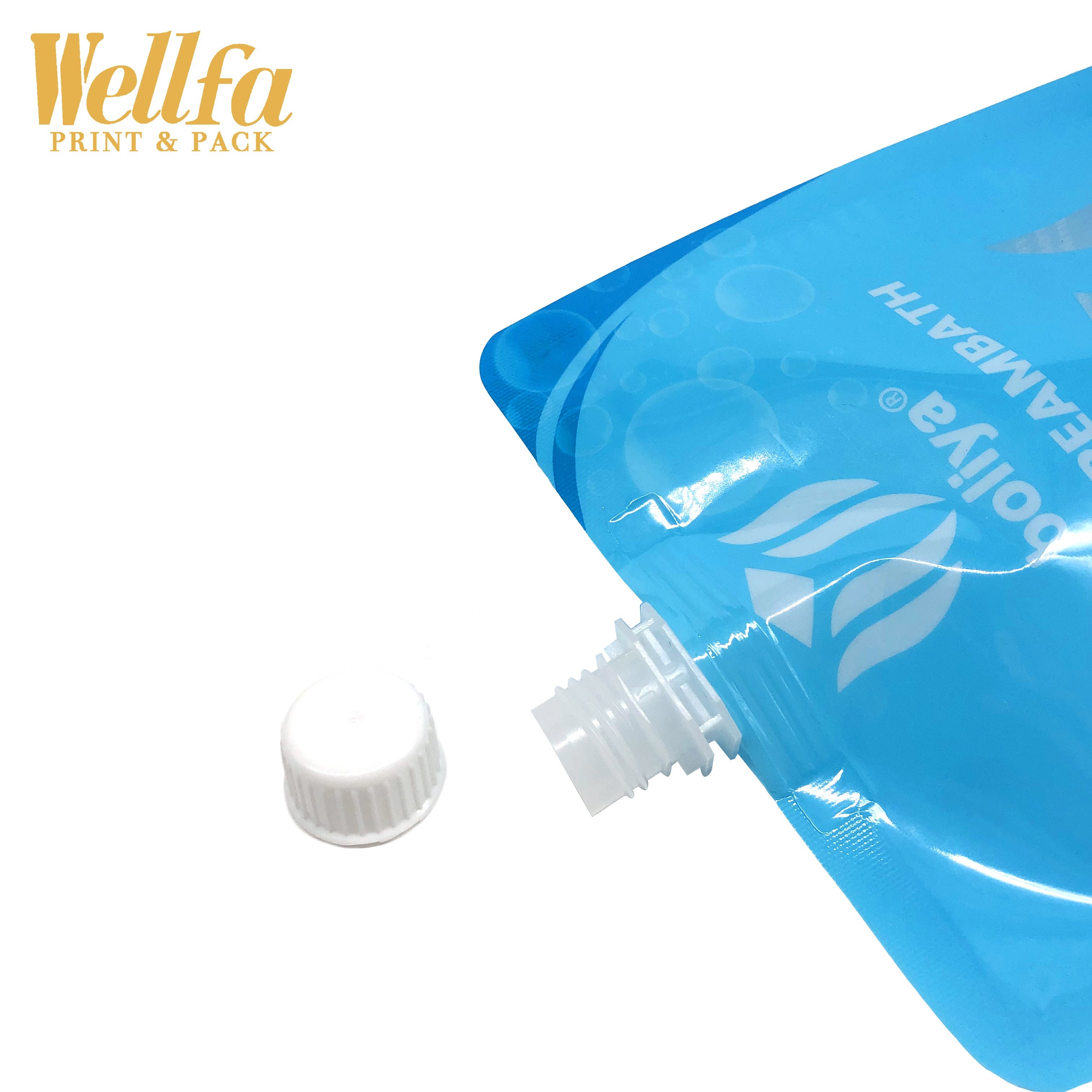 Custom Clear Shower Gel Packaging Doypack Body Wash Soap Liquid Bag Stand Up Refill Laundry Detergent Shampoo Spout Pouch