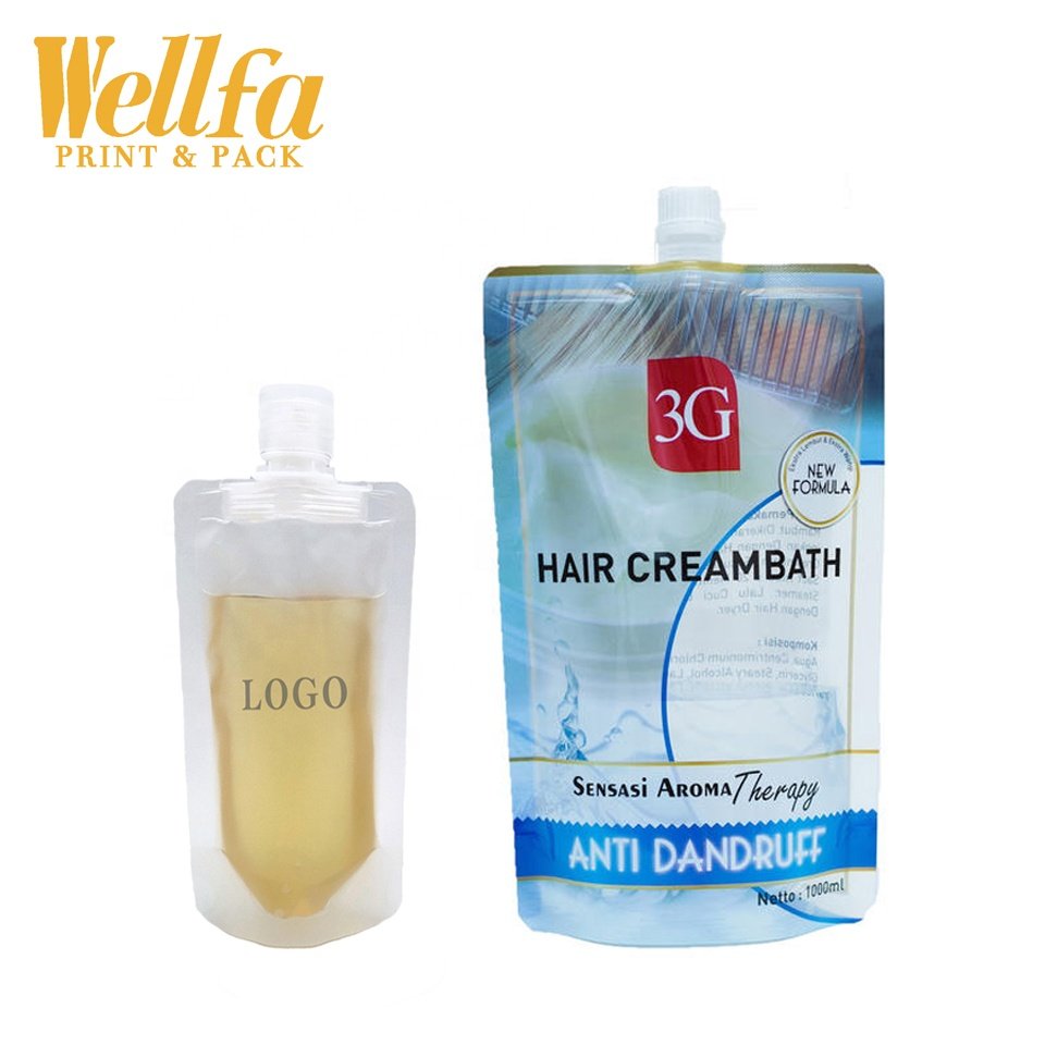 Custom Clear Shower Gel Packaging Doypack Body Wash Soap Liquid Bag Stand Up Refill Laundry Detergent Shampoo Spout Pouch