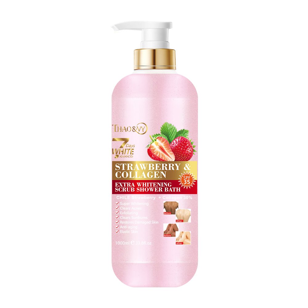 1000ml fragance vitamin c shower bath long lasting anti dark spots scrub gel kojic acid exfoliating rich foaming shower bath
