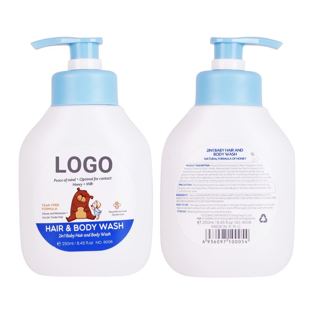 custom 2 in 1 baby shampoo and body wash Moisturizing organic baby shampoo skin care Nourishing baby body wash