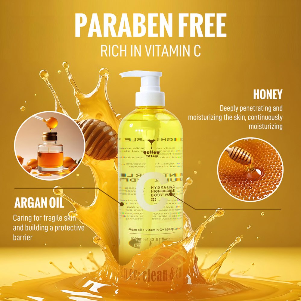 Custom Logo Honey Nourishing Skin Exfoliating Shower Gel wholesale Hydrating Refresh Body Wash White Body Lotions Set for Women