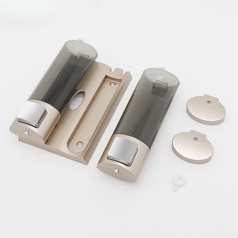 Customized Triple Liquid Hand Hotel Plastic Soap Dispenser Three Chamber Shampoo Shower Gel Lotion Bottle 2pcs/set