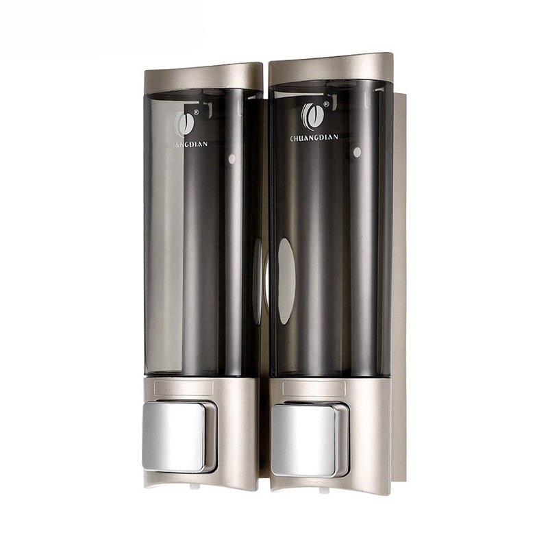 Customized Triple Liquid Hand Hotel Plastic Soap Dispenser Three Chamber Shampoo Shower Gel Lotion Bottle 2pcs/set