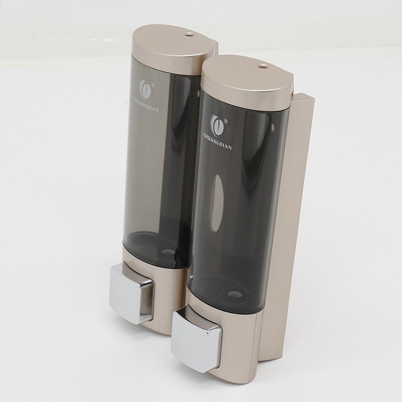 Customized Triple Liquid Hand Hotel Plastic Soap Dispenser Three Chamber Shampoo Shower Gel Lotion Bottle 2pcs/set