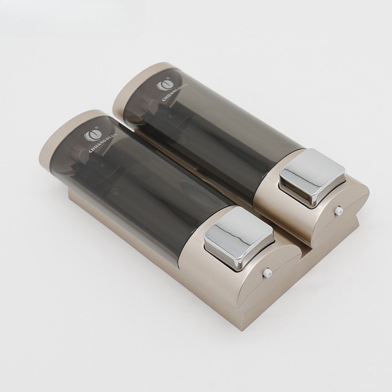 Customized Triple Liquid Hand Hotel Plastic Soap Dispenser Three Chamber Shampoo Shower Gel Lotion Bottle 2pcs/set