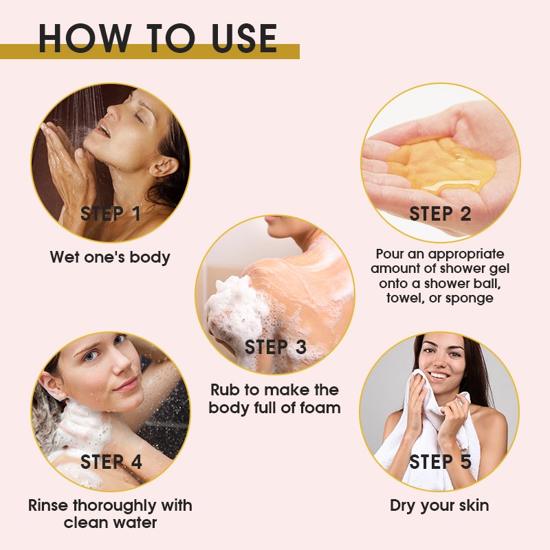 Skin Whitening Shower Gel Cruelty-free Deep Cleansing & Long Lasting Fragrance and Squalane & Rose Shower Gel Private Label