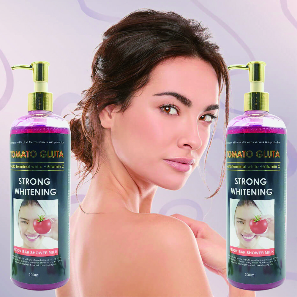 Tomato Gluta 500 ml Shower gel gluta terminal white Vitamin C Remove Dead skin Fast Strong Whitening fruits SPF60