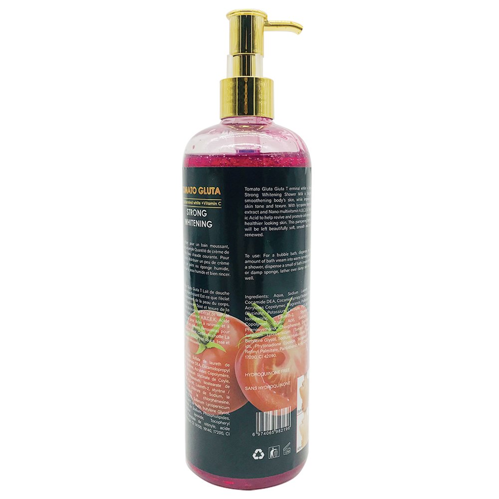 Tomato Gluta 500 ml Shower gel gluta terminal white Vitamin C Remove Dead skin Fast Strong Whitening fruits SPF60