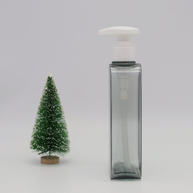 Factory 300ml Eco-friendly PETG Flat Square Shampoo Bottle Packaging Liquid Lotion Pump Container Shower Gel Cosmetic Plastic